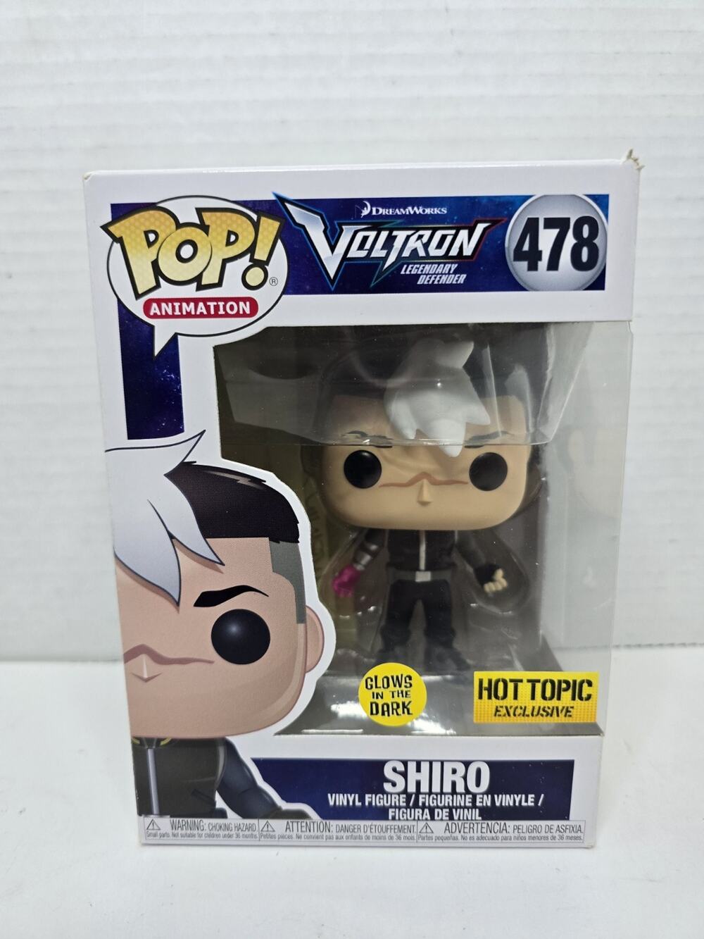 Funko Pop! Voltron Shiro Hot Topic Exclusive Figure 478 GITD Glow in the Dark